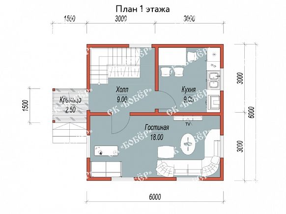 Сруб из бруса 6х6. фото